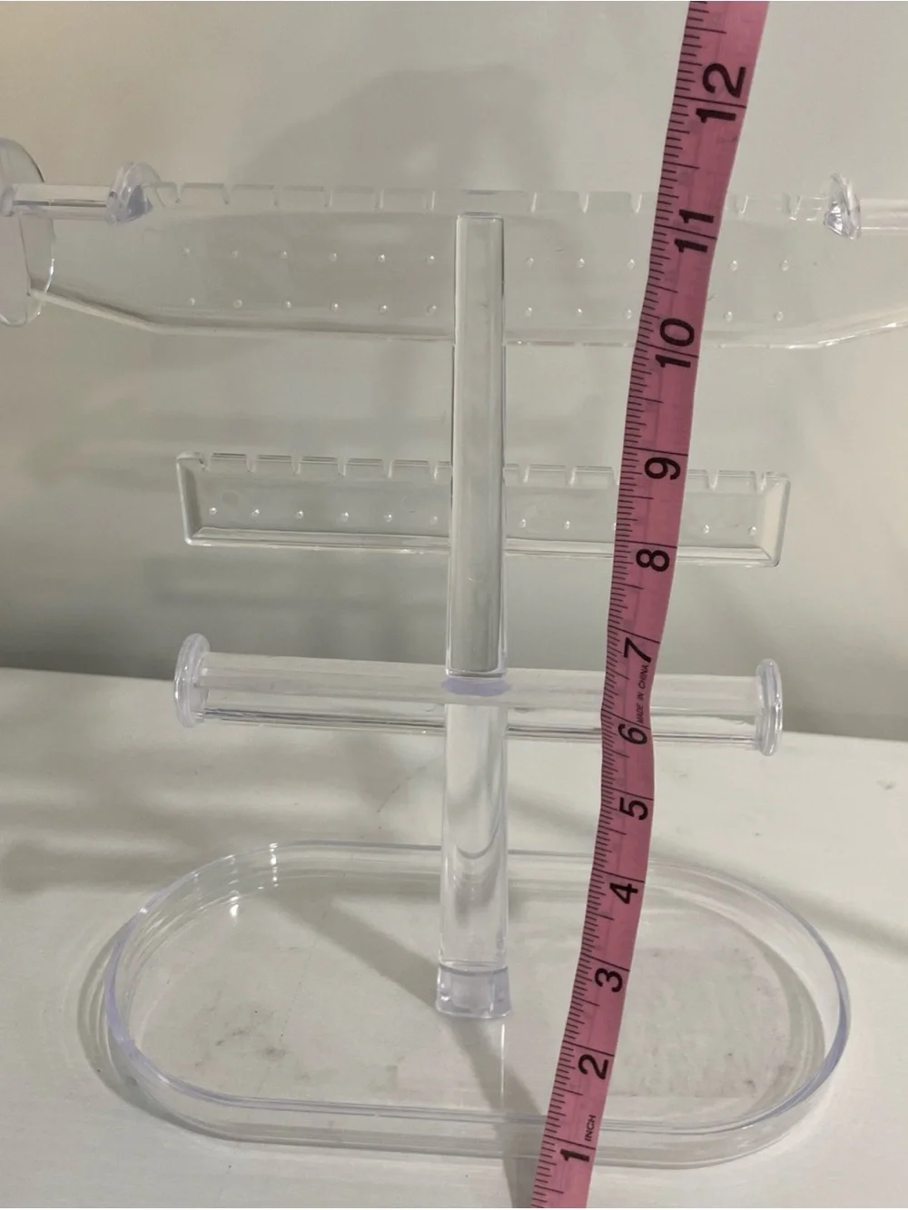 Clear Acrylic Jewelry Stand Organizer - 3-Tier Earring & Bracelet Holder